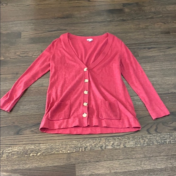 J. Jill Red Button Down Cardigan Sweater M Medium - Picture 1 of 8